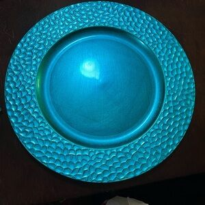 Turquoise Textured Decorative Plate